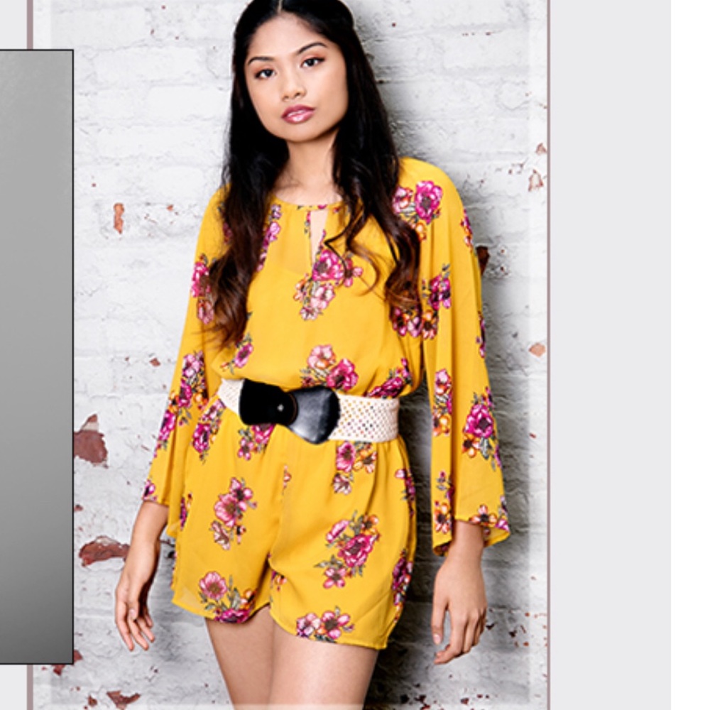 Bailey Blue - Yellow Floral Romper
